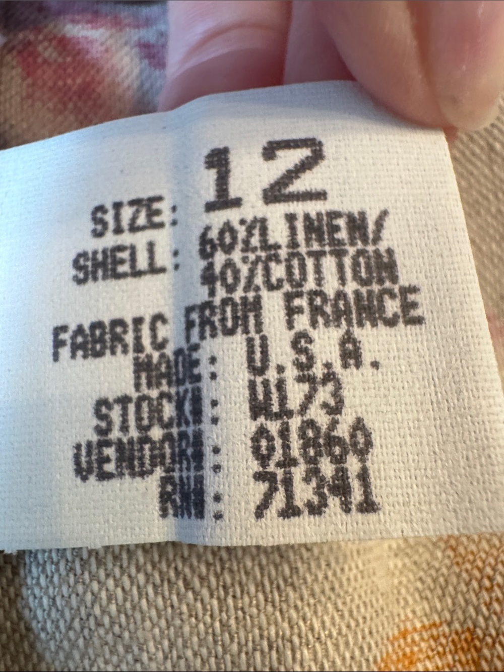 Vintage LL Bean Floral Pastel Linen-Blend Blazer - Cream Multi, sz 12 - Picture 9 of 13